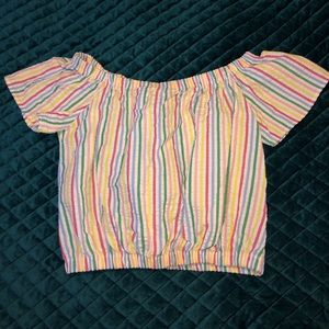 Teen girls stripped cropped shirt